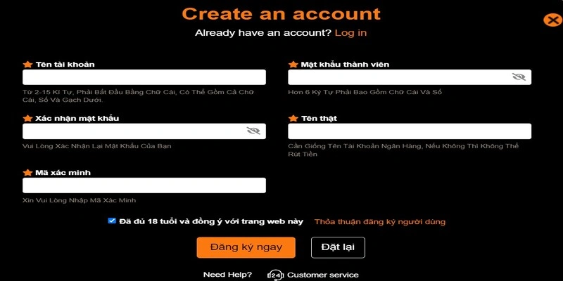 Đăng Ký Tài Khoản Tại 33win68